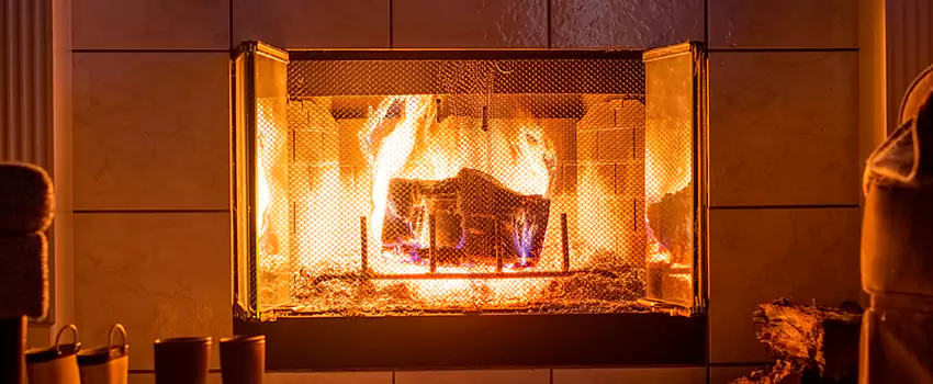 Mendota Hearth Landscape Fireplace Installation in Port Washington, New York
